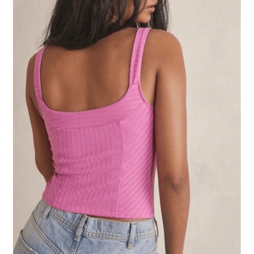 Free People sz S Intimately Serenity Pink Sweetheart Corset Layering Romantic - Picture 4 of 10